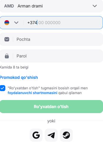 1Win Ўзбекистон — рўйхатдан ўтиш ва ҳисобга кириш жараёни